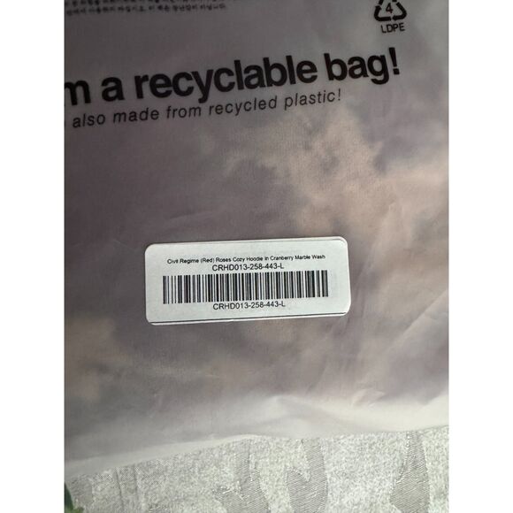 Civil Regime Red Roses Marble Hoodie - Large - Picture 3 of 3